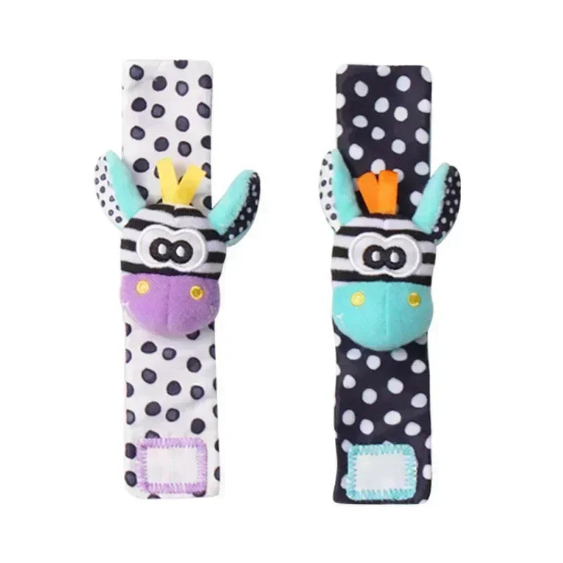 Hochets avec dragonne et chaussettes pour bébé de 0 à 12 mois, jouets pour tout-petits, motif animal, sucette 