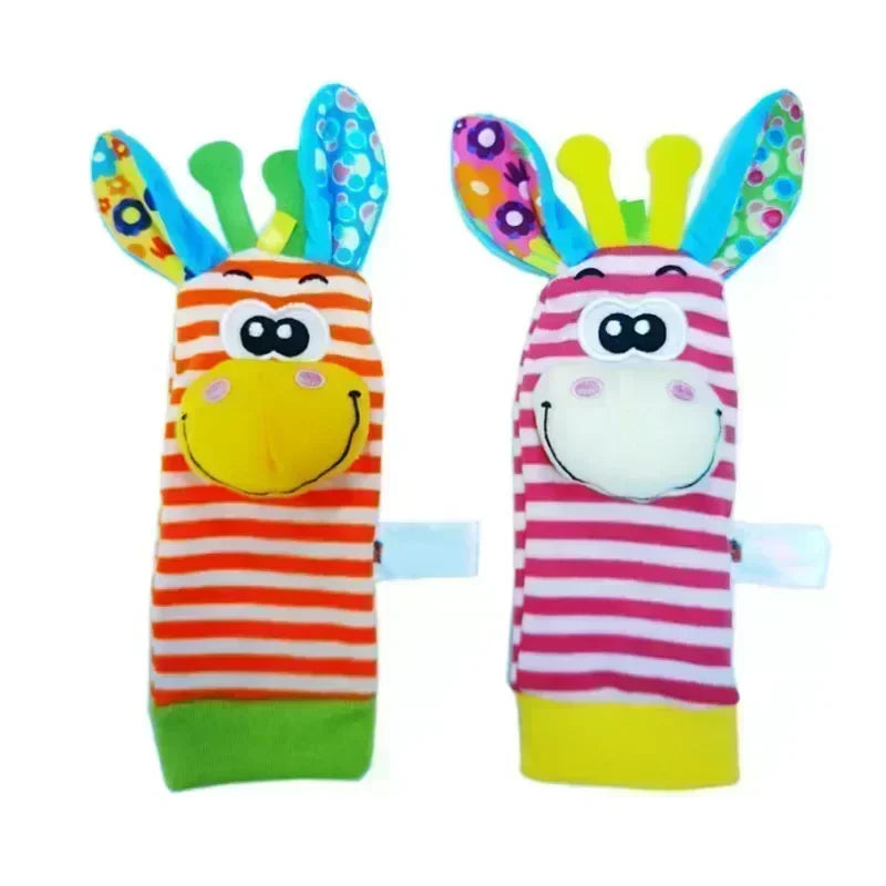 Hochets avec dragonne et chaussettes pour bébé de 0 à 12 mois, jouets pour tout-petits, motif animal, sucette 