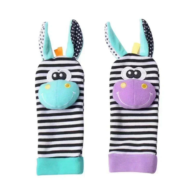 Hochets avec dragonne et chaussettes pour bébé de 0 à 12 mois, jouets pour tout-petits, motif animal, sucette 