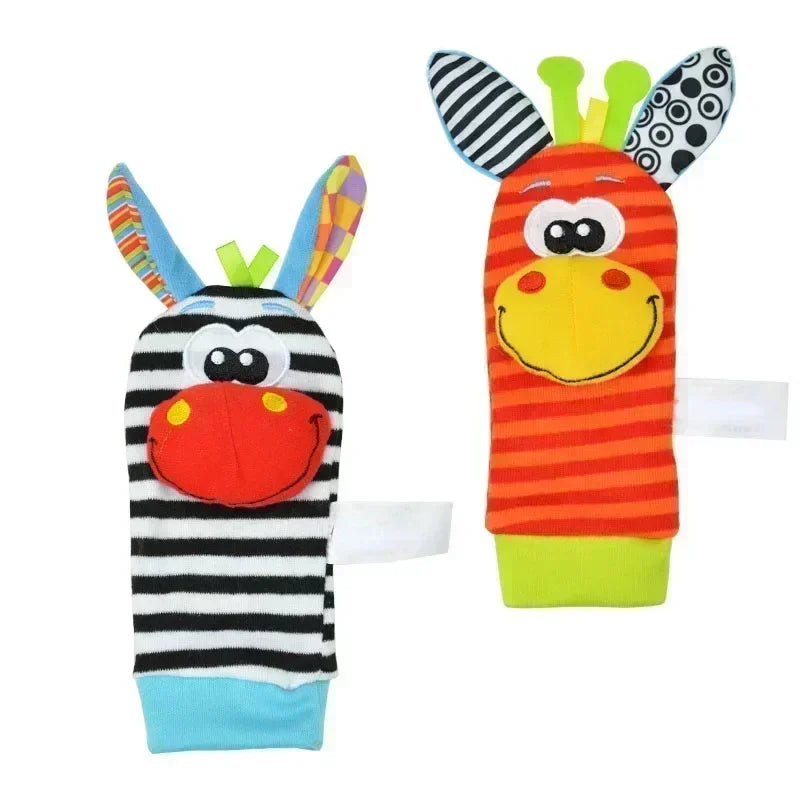 Hochets avec dragonne et chaussettes pour bébé de 0 à 12 mois, jouets pour tout-petits, motif animal, sucette 